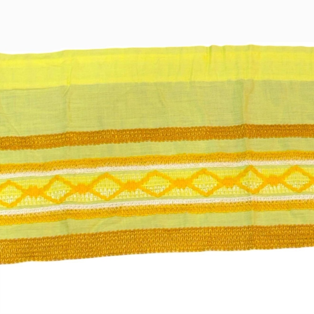 Vintage JCP Fashion Manor Penn Prest Curtain Valance 62x10" Yellow Mod Retro
